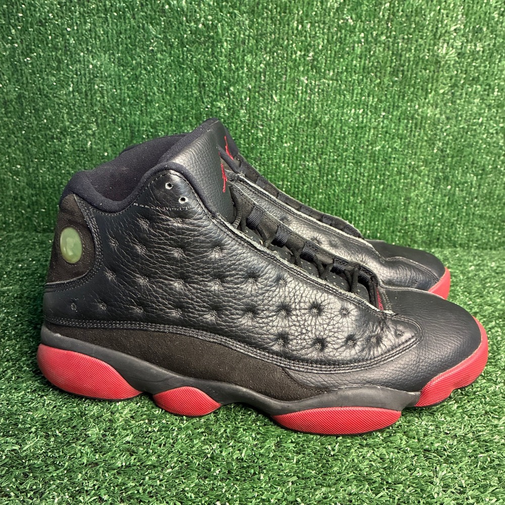 Jordan 13 Retro Dirty Bred Tumbled Leather Athletic Basketball Sneaker Black 13